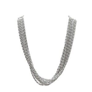 Vintage Sarah Coventry Multi Strand Silver Tone Chain Necklace 16 in